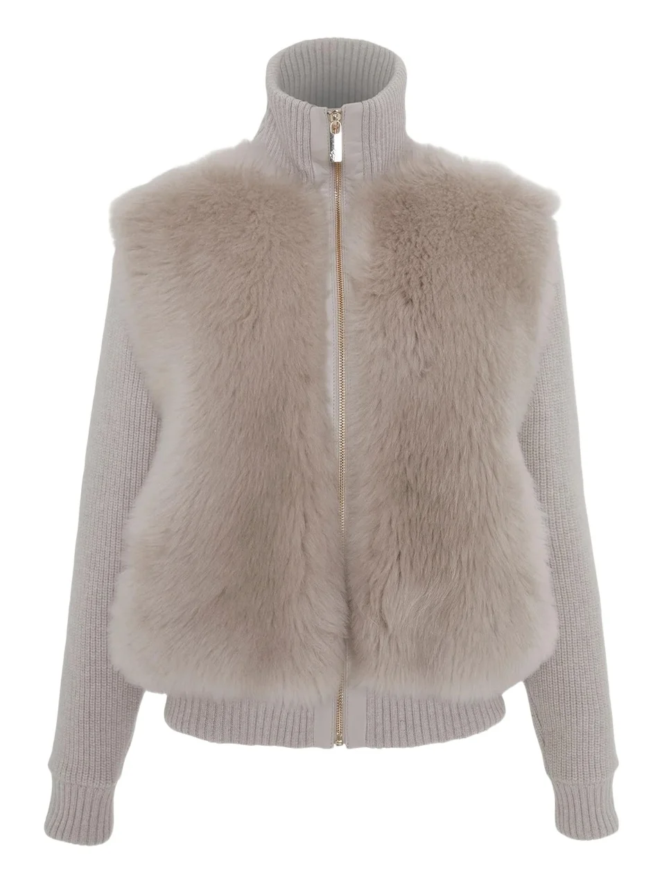 Shearling-Front Mixed Media Jacket Shearling-Front Mixed Media Jacket
