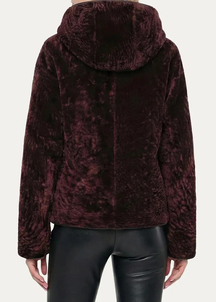 Gorski Textured Lamb Shearling Hooded Jacket | Thumbnail 3 Gorski Textured Lamb Shearling Hooded Jacket | Thumbnail 3