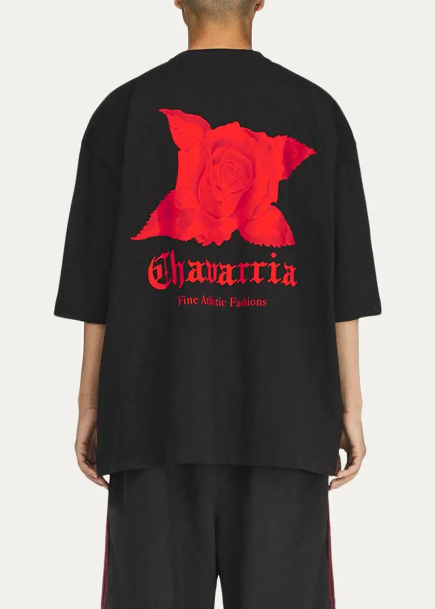 Adidas Men's x Willy Chavarria Dark Rose Cotton T-Shirt | Thumbnail 3