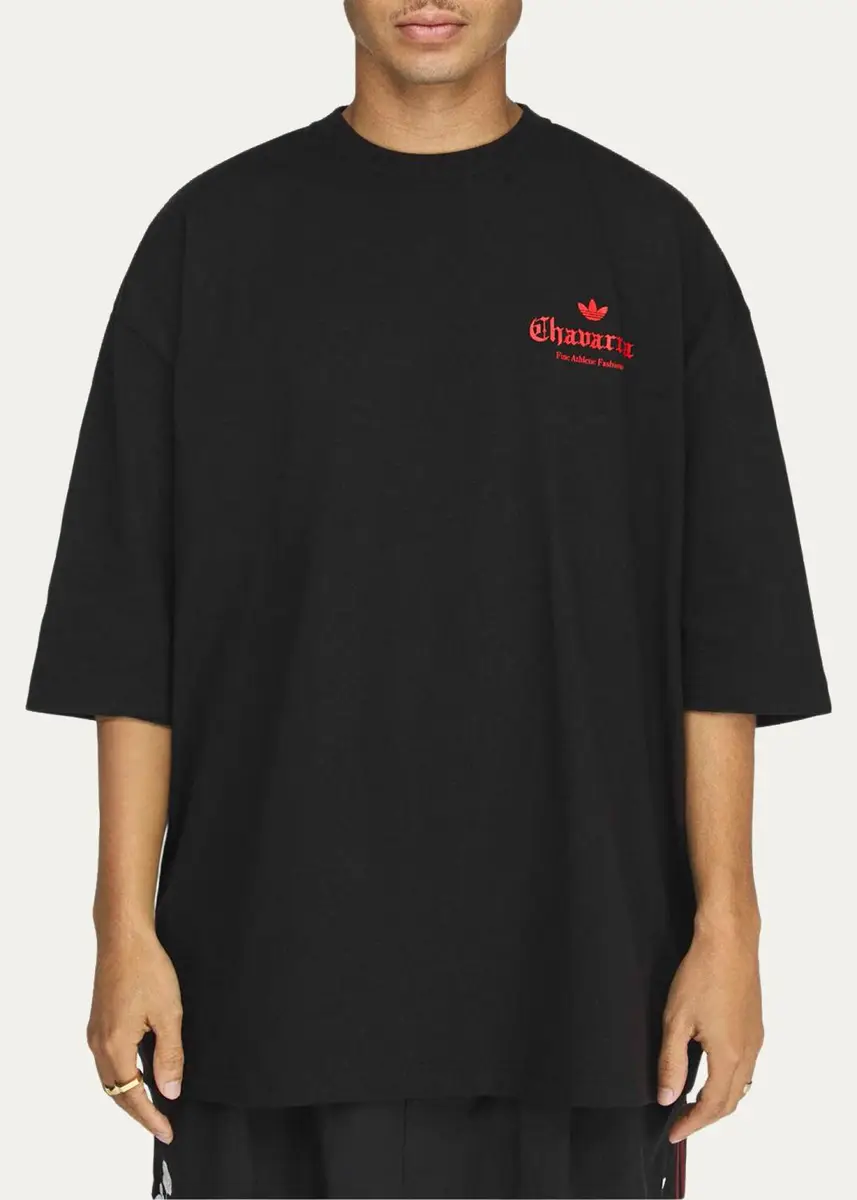 Adidas Men's x Willy Chavarria Dark Rose Cotton T-Shirt | Thumbnail 4