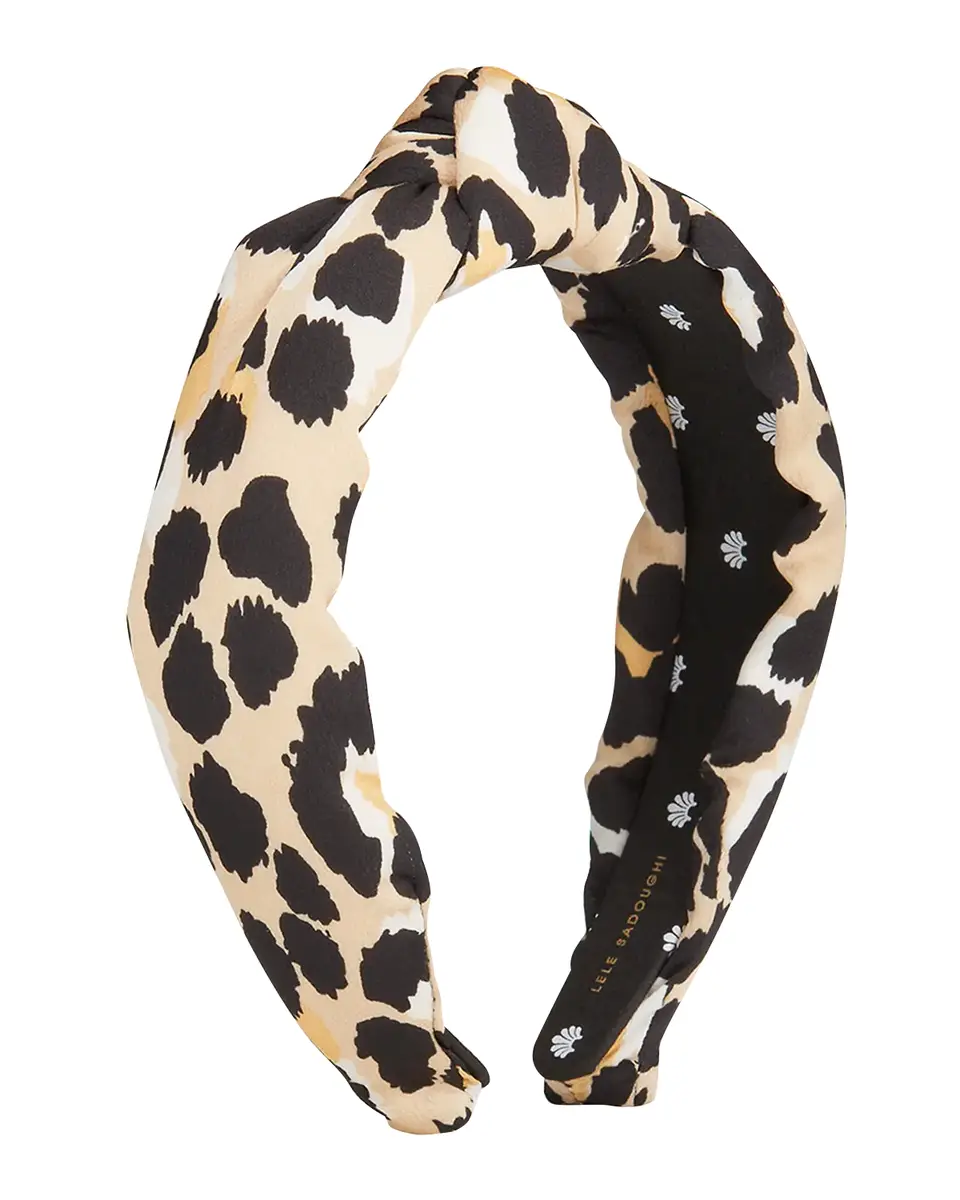 Lele Sadoughi Silk-Blend Leopard Print Knotted Headband | Thumbnail 2 Lele Sadoughi Silk-Blend Leopard Print Knotted Headband | Thumbnail 2