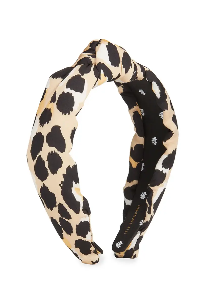 Lele Sadoughi Silk-Blend Leopard Print Knotted Headband | Thumbnail 3 Lele Sadoughi Silk-Blend Leopard Print Knotted Headband | Thumbnail 3