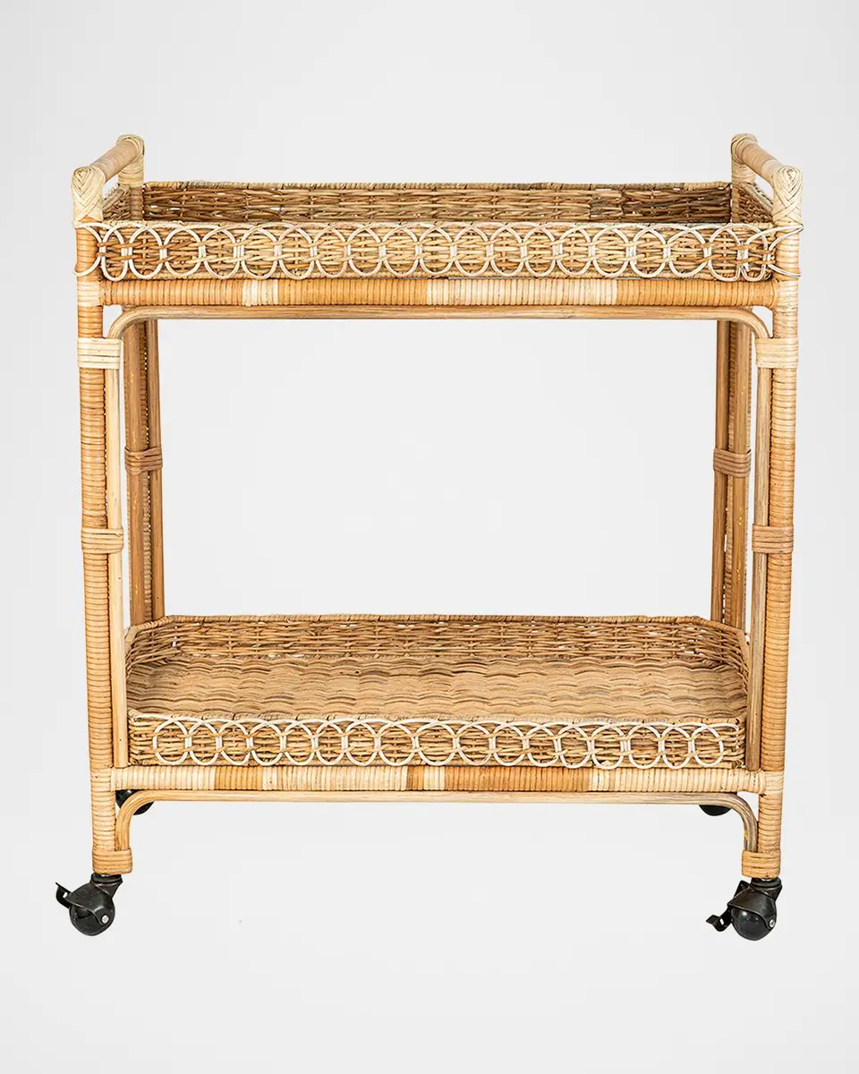 Juliska Provence Rattan Bar Cart | Thumbnail 2 Juliska Provence Rattan Bar Cart | Thumbnail 2