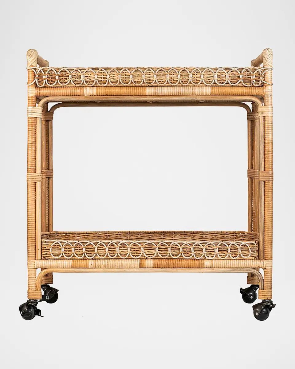 Juliska Provence Rattan Bar Cart | Thumbnail 3 Juliska Provence Rattan Bar Cart | Thumbnail 3