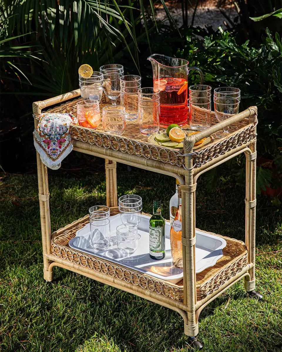 Juliska Provence Rattan Bar Cart | Thumbnail 6 Juliska Provence Rattan Bar Cart | Thumbnail 6
