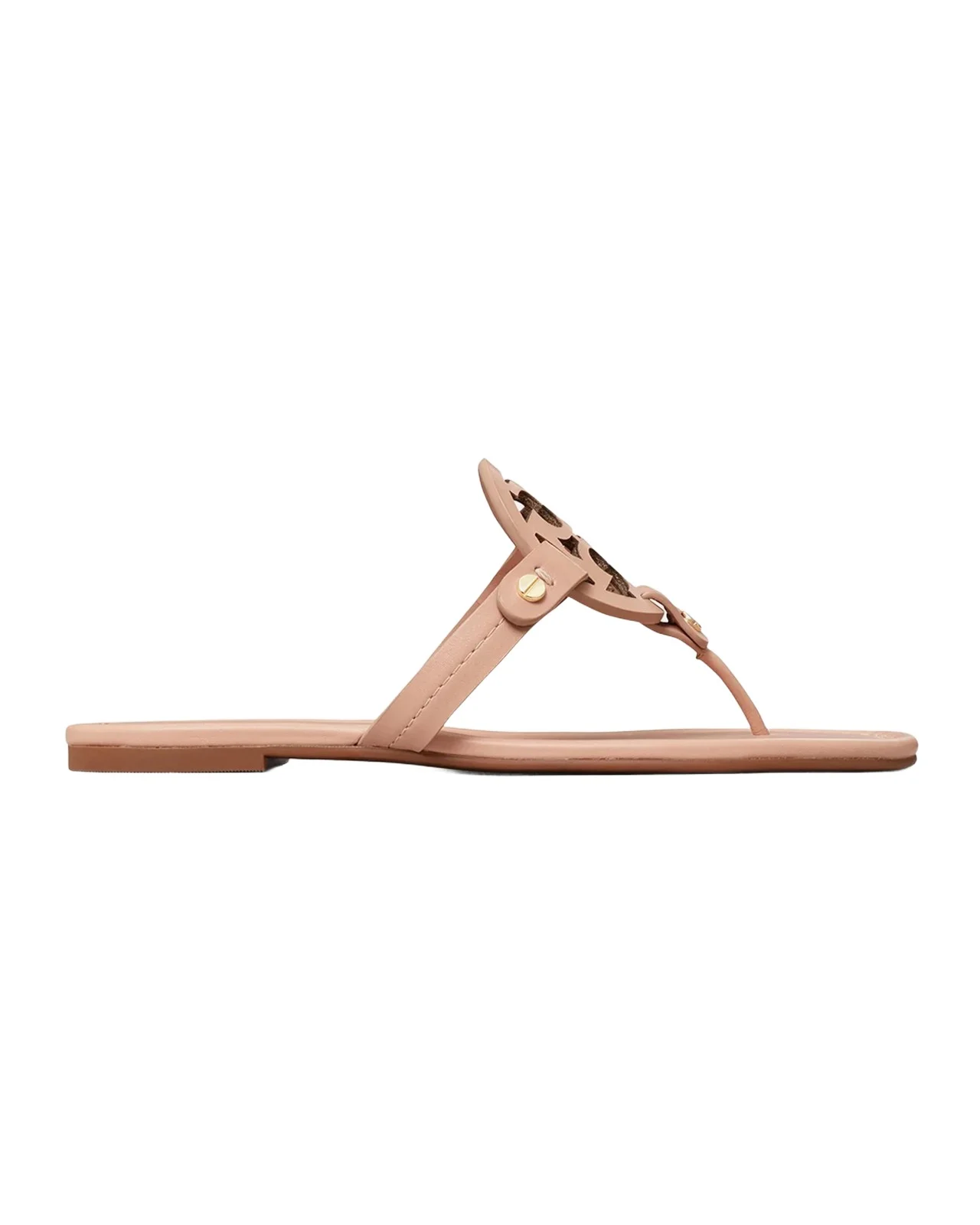 Tory Burch Miller Leather Logo Thong Sandals