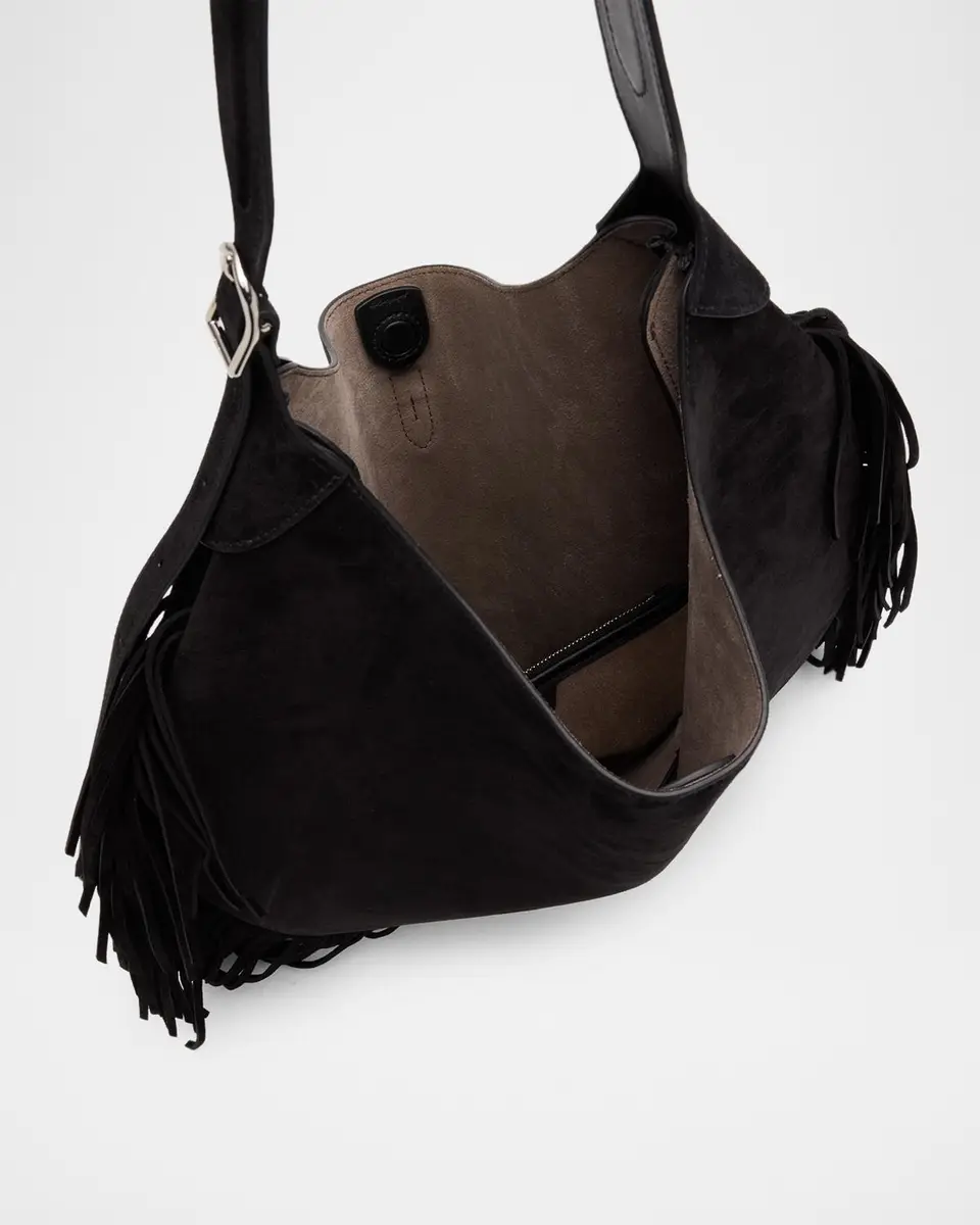 Polo Ralph Lauren Polo ID Large Fringe Suede Shoulder Bag | Thumbnail 3 Polo Ralph Lauren Polo ID Large Fringe Suede Shoulder Bag | Thumbnail 3