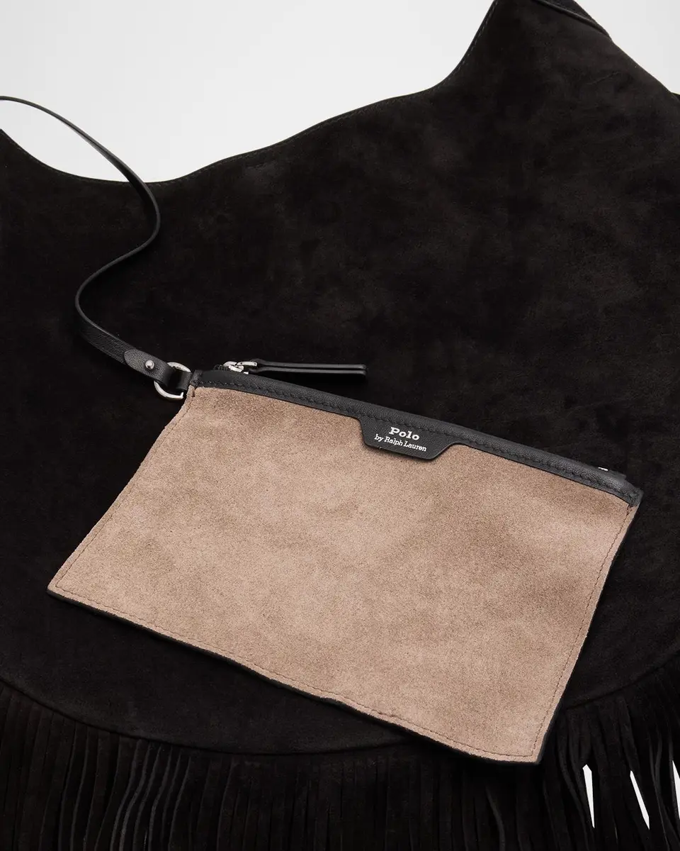 Polo Ralph Lauren Polo ID Large Fringe Suede Shoulder Bag | Thumbnail 5 Polo Ralph Lauren Polo ID Large Fringe Suede Shoulder Bag | Thumbnail 5