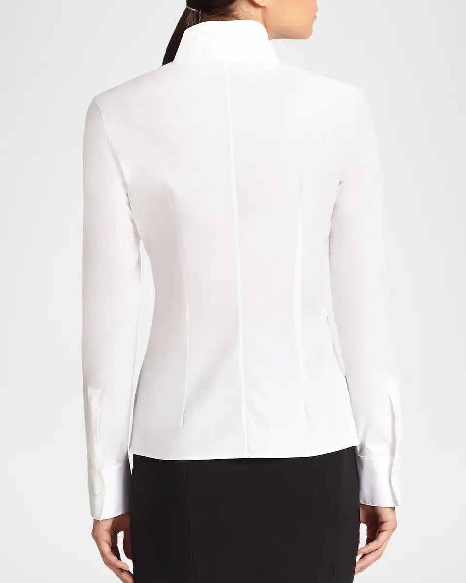Akris Long-Sleeve Notched-Collar Poplin Blouse | Thumbnail 3 Akris Long-Sleeve Notched-Collar Poplin Blouse | Thumbnail 3