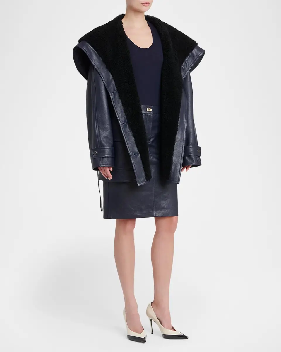 Ferragamo Nappa Leather Knee-Length Skirt | Thumbnail 2 Ferragamo Nappa Leather Knee-Length Skirt | Thumbnail 2