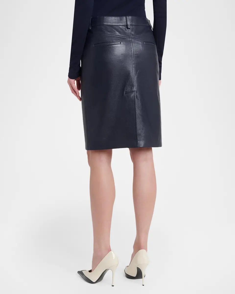 Ferragamo Nappa Leather Knee-Length Skirt | Thumbnail 3 Ferragamo Nappa Leather Knee-Length Skirt | Thumbnail 3