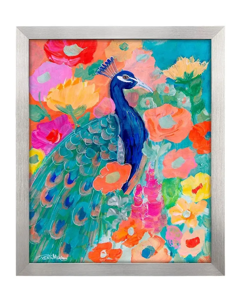 "Floral Peacock I" Framed Giclee by Maria "Floral Peacock I" Framed Giclee by Maria