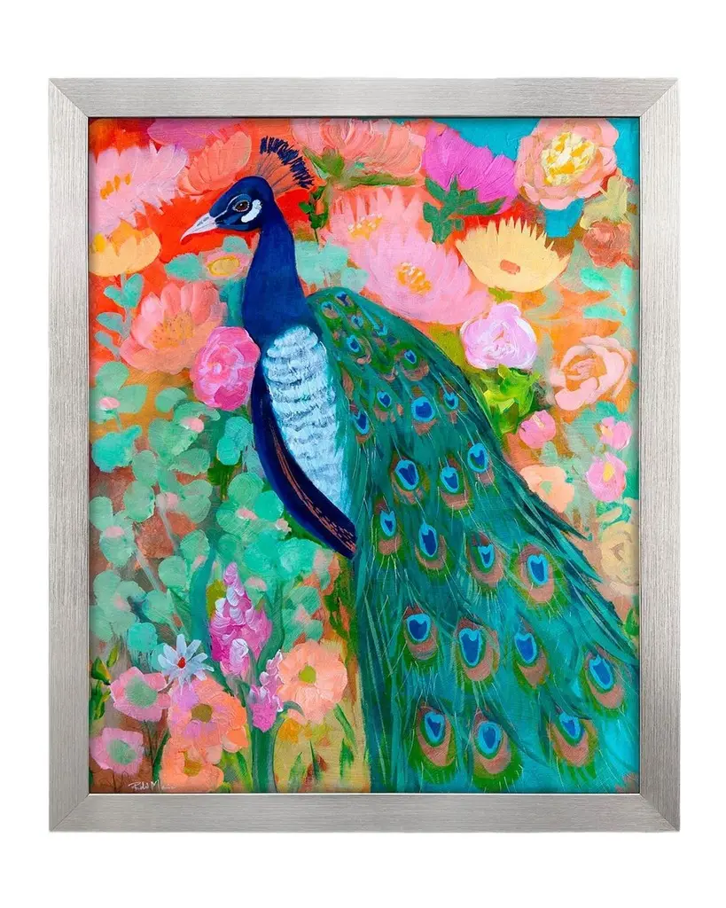 Paragon Decors "Floral Peacock II" Framed Giclee by Maria