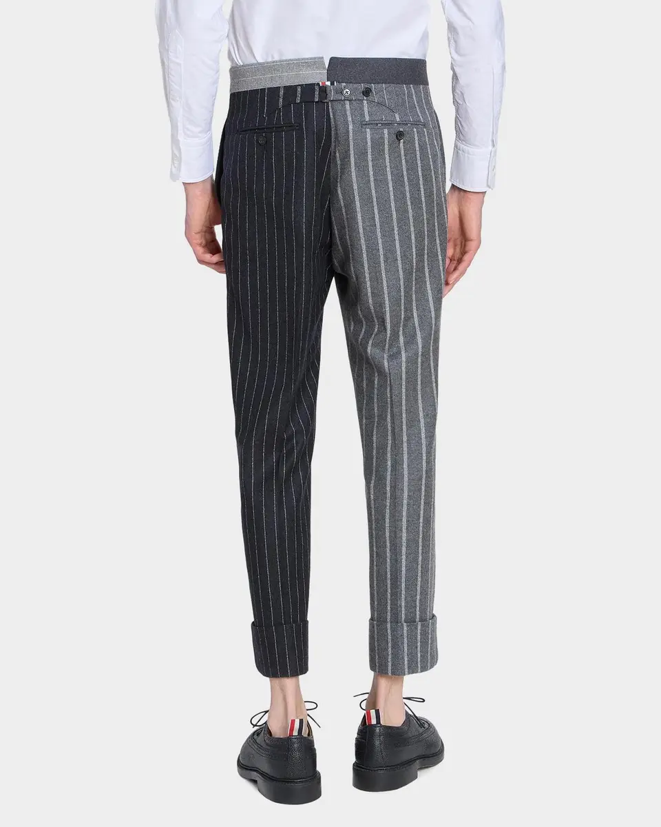 Thom Browne Men's Fit 1 Classic Backstrap Banker Stripe Flannel Trousers | Thumbnail 3 Thom Browne Men's Fit 1 Classic Backstrap Banker Stripe Flannel Trousers | Thumbnail 3
