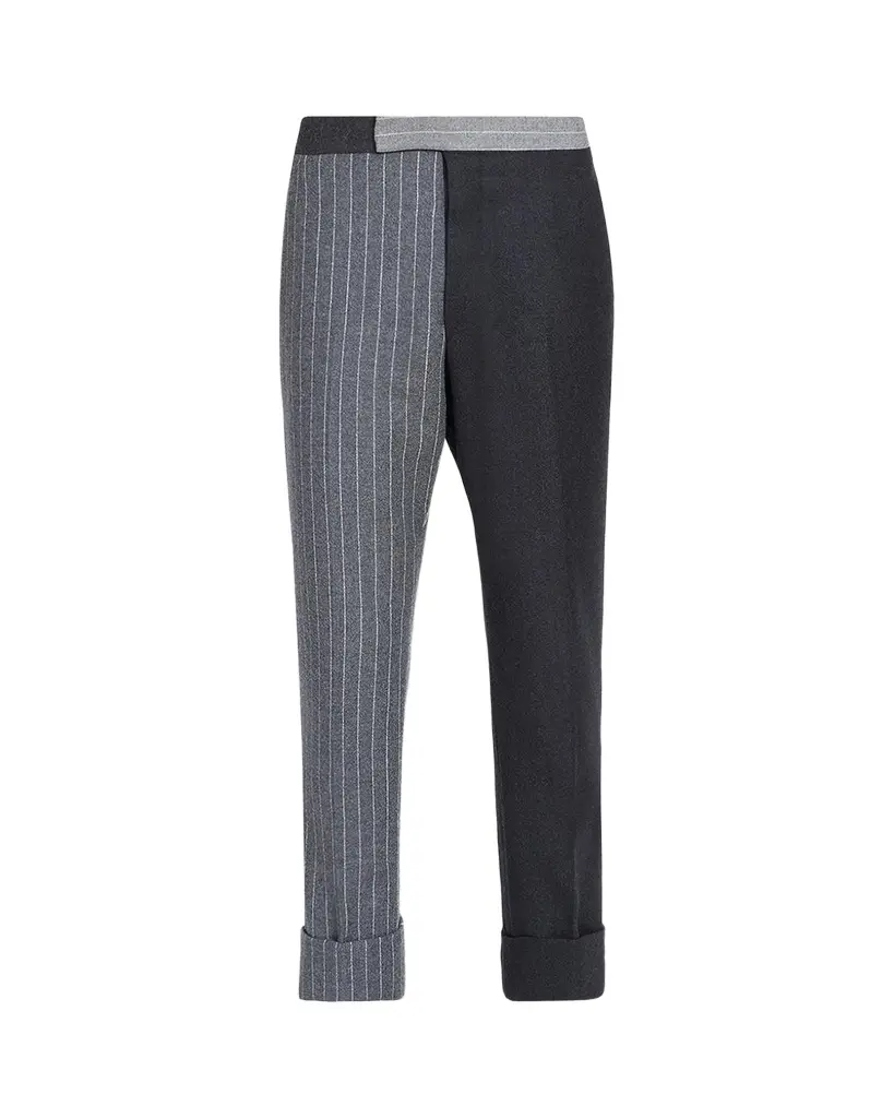 Thom Browne Men's Fit 1 Classic Backstrap Banker Stripe Flannel Trousers