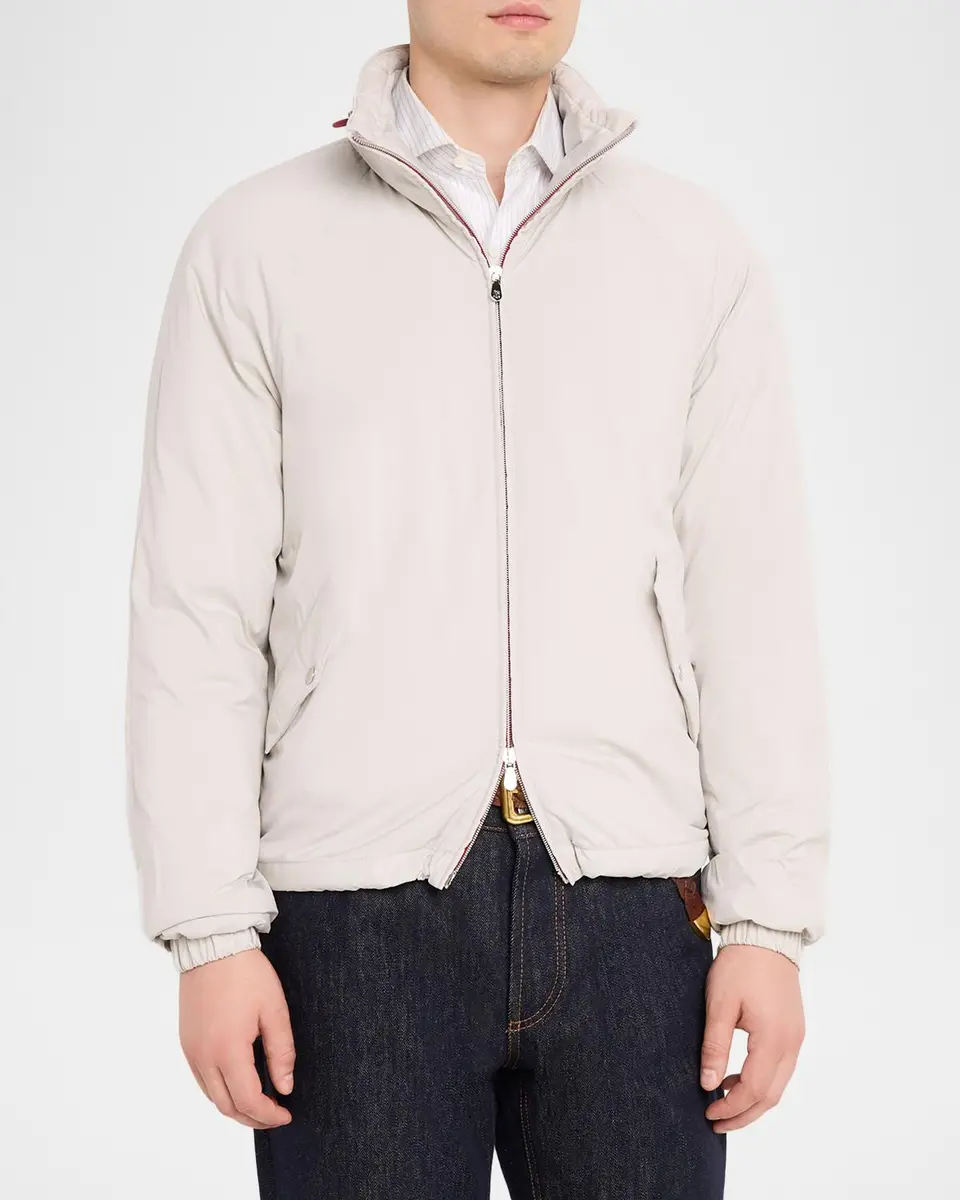 Brunello Cucinelli Men's Thermor Stand Collar Full-Zip Jacket | Thumbnail 4 Brunello Cucinelli Men's Thermor Stand Collar Full-Zip Jacket | Thumbnail 4