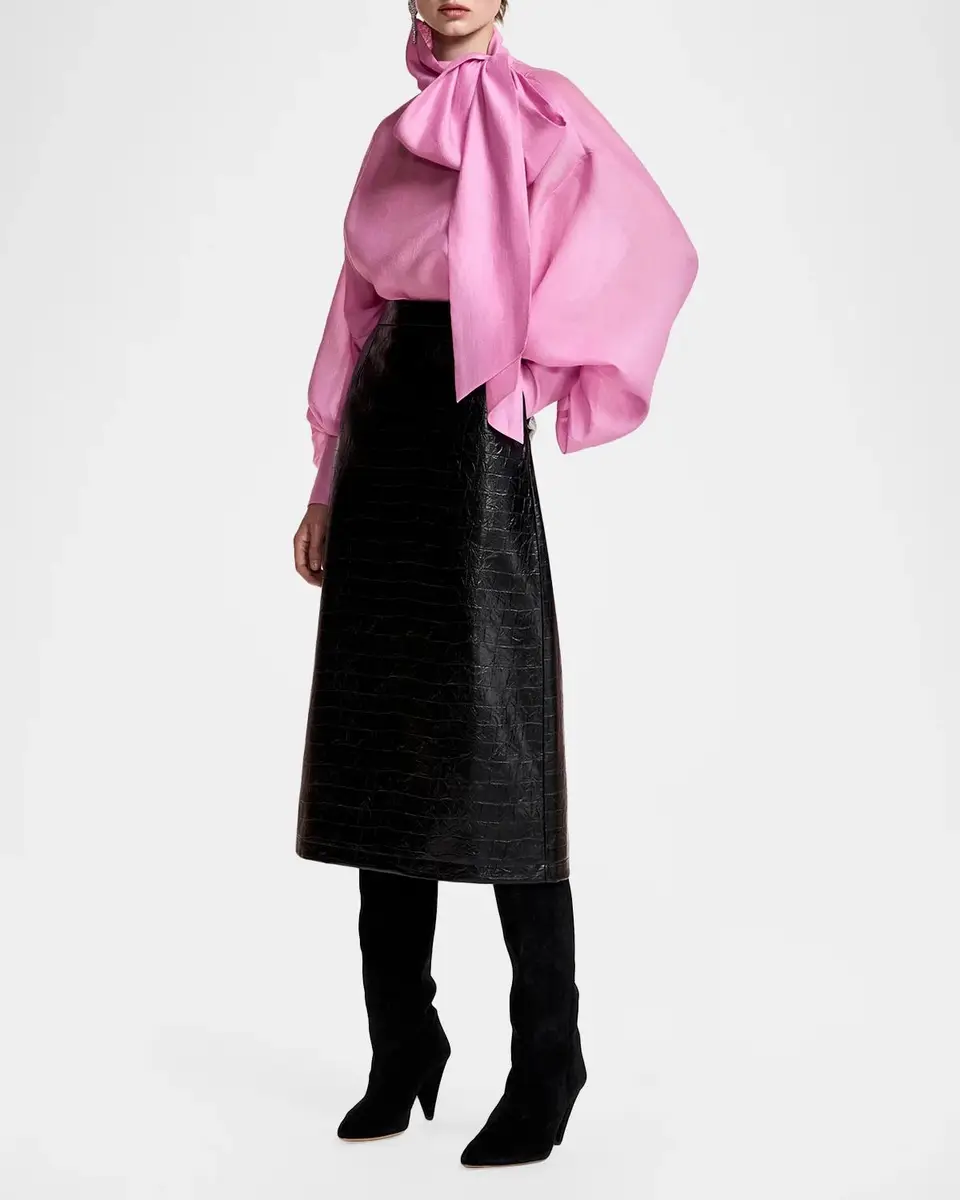 Essentiel Antwerp Kind Faux Leather Midi Skirt | Thumbnail 2 Essentiel Antwerp Kind Faux Leather Midi Skirt | Thumbnail 2