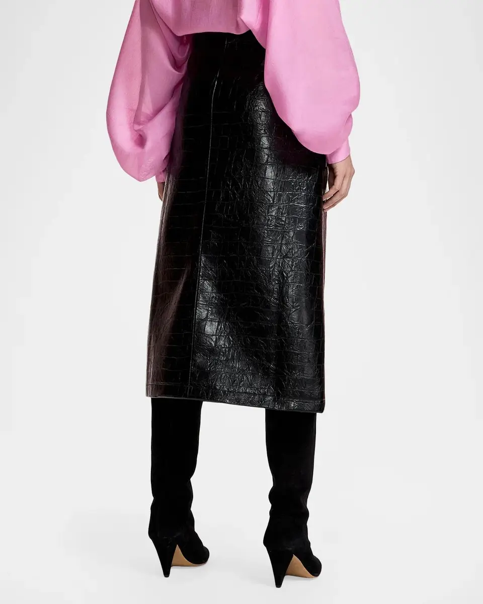 Essentiel Antwerp Kind Faux Leather Midi Skirt | Thumbnail 3 Essentiel Antwerp Kind Faux Leather Midi Skirt | Thumbnail 3