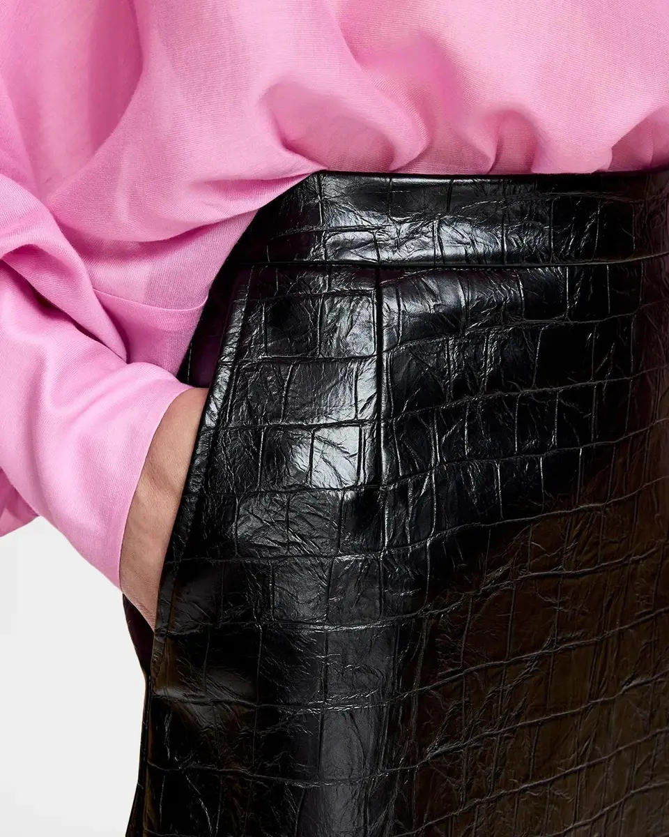 Essentiel Antwerp Kind Faux Leather Midi Skirt | Thumbnail 5 Essentiel Antwerp Kind Faux Leather Midi Skirt | Thumbnail 5