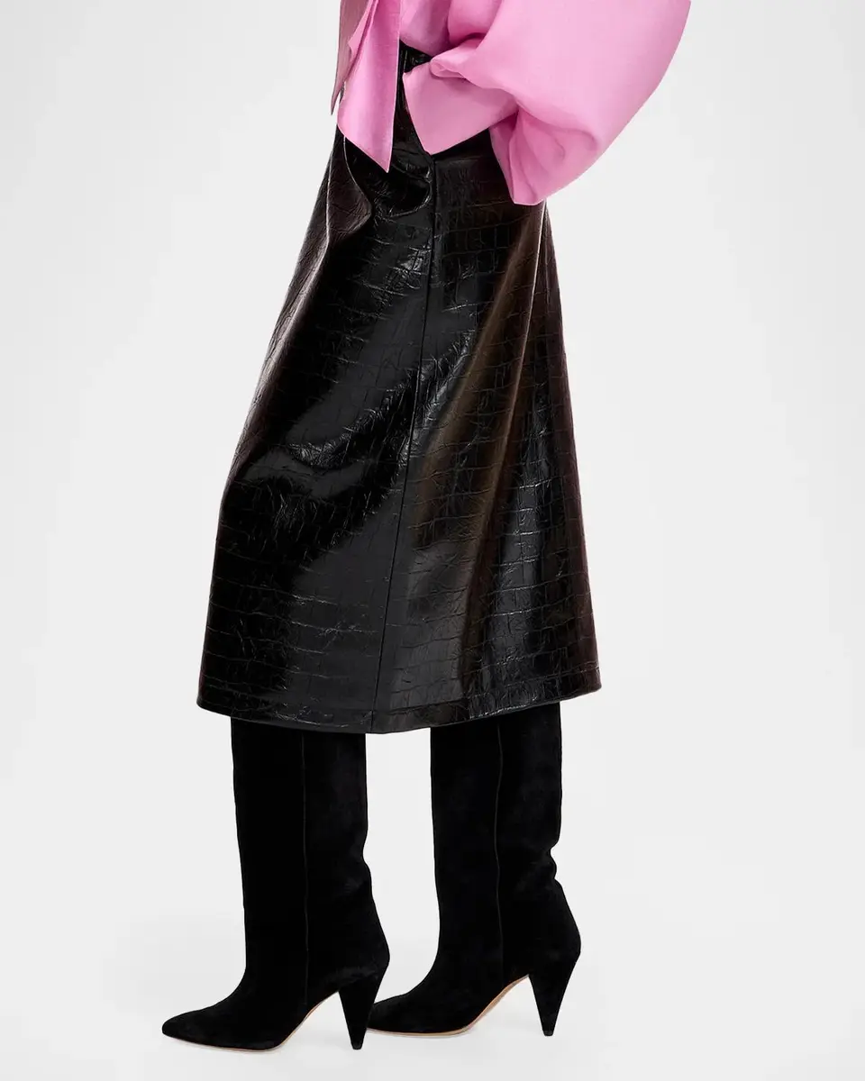 Essentiel Antwerp Kind Faux Leather Midi Skirt | Thumbnail 6 Essentiel Antwerp Kind Faux Leather Midi Skirt | Thumbnail 6