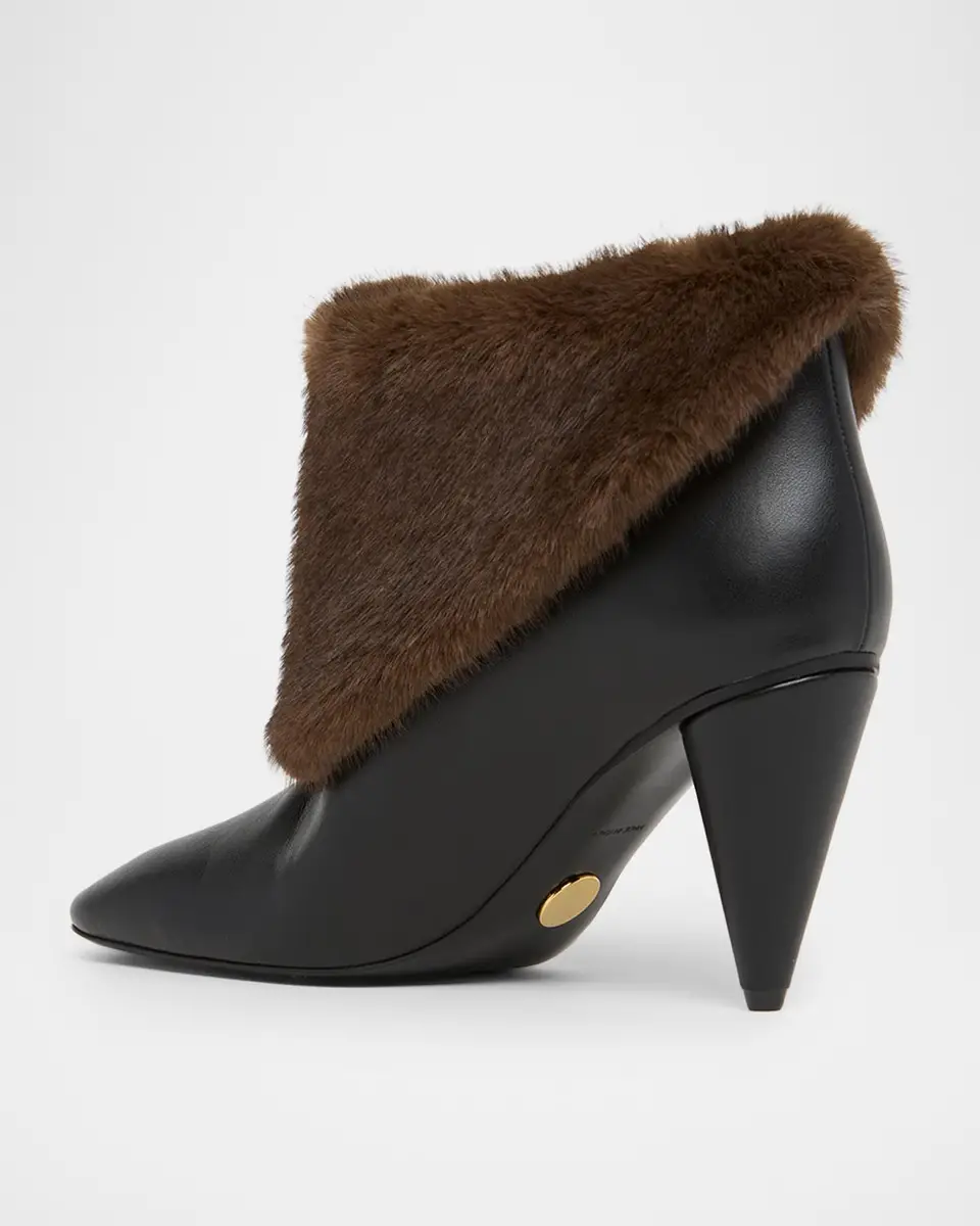 Stella McCartney 80MM Faux-Fur Cuff Ankle Boots | Thumbnail 4 Stella McCartney 80MM Faux-Fur Cuff Ankle Boots | Thumbnail 4