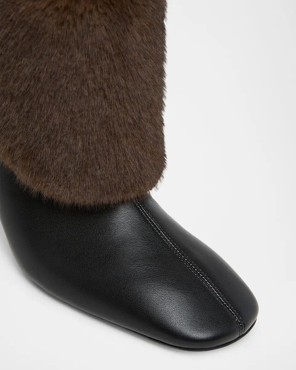 Stella McCartney 80MM Faux-Fur Cuff Ankle Boots | Thumbnail 5 Stella McCartney 80MM Faux-Fur Cuff Ankle Boots | Thumbnail 5
