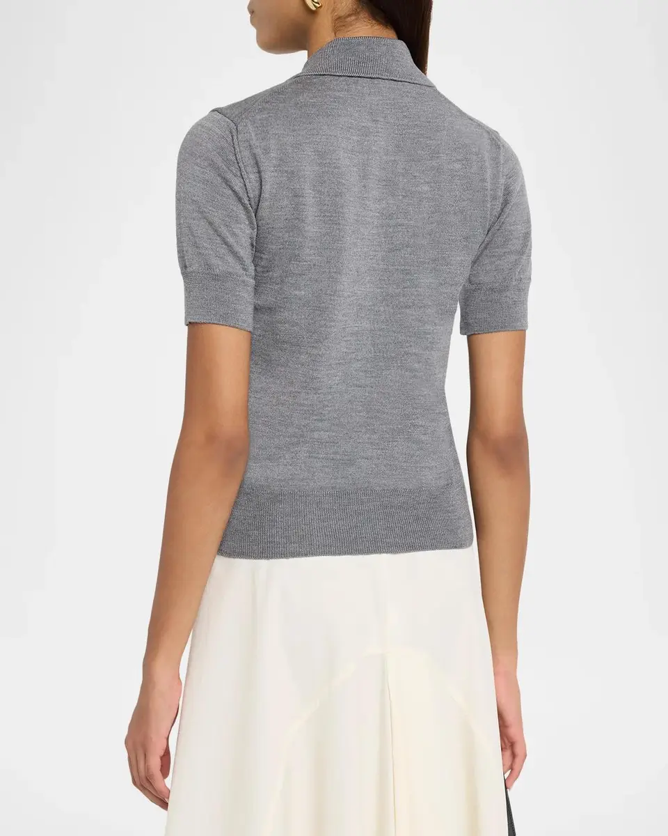 AMI PARIS Ami De Coeur Wool Polo Top | Thumbnail 3 AMI PARIS Ami De Coeur Wool Polo Top | Thumbnail 3