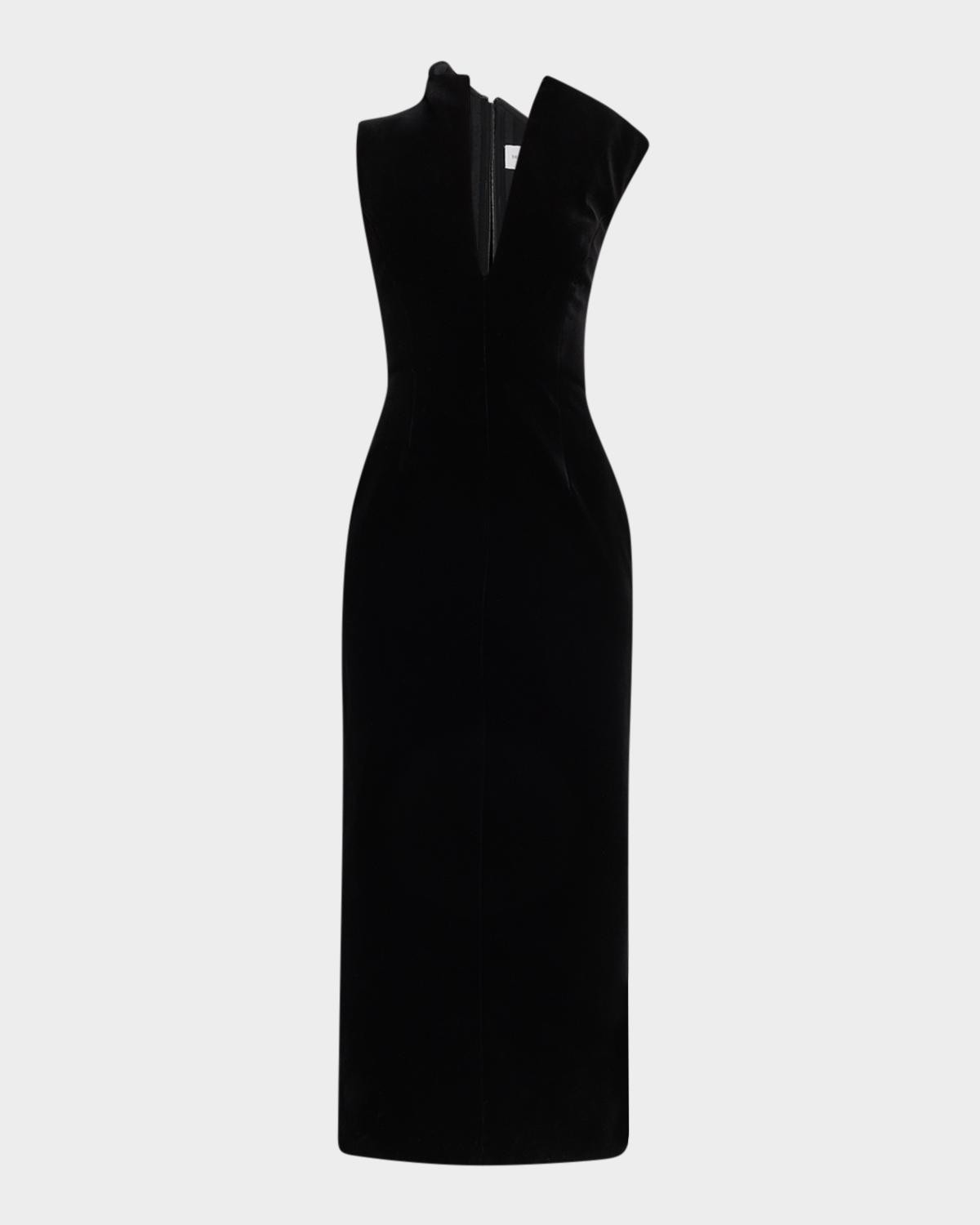 Farren Asymmetric Velvety Maxi Dress Farren Asymmetric Velvety Maxi Dress