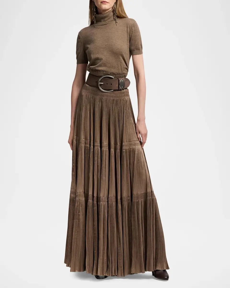 Ralph Lauren Collection Adeena Pleated Lamé Maxiskirt | Thumbnail 2 Ralph Lauren Collection Adeena Pleated Lamé Maxiskirt | Thumbnail 2