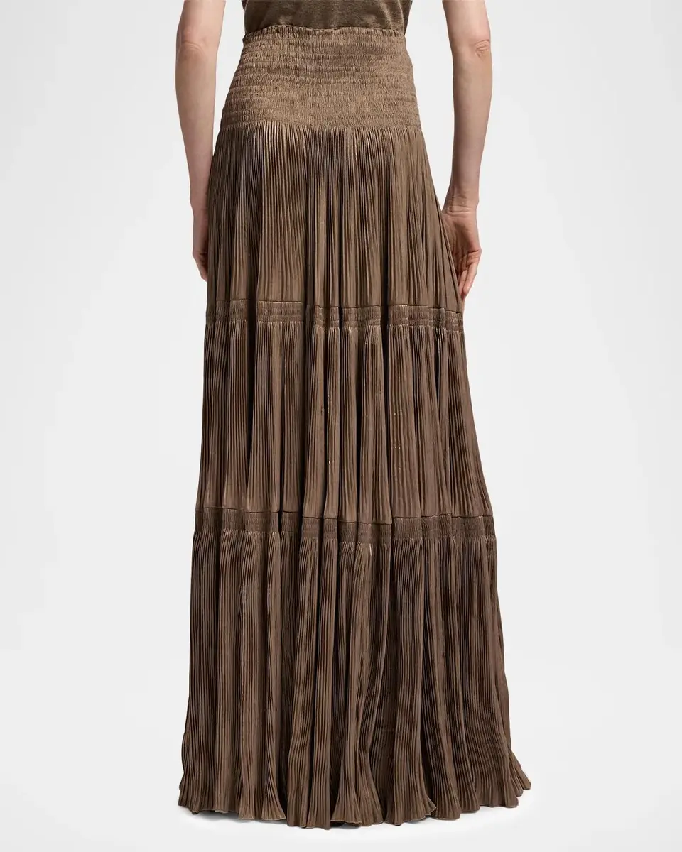 Ralph Lauren Collection Adeena Pleated Lamé Maxiskirt | Thumbnail 3 Ralph Lauren Collection Adeena Pleated Lamé Maxiskirt | Thumbnail 3