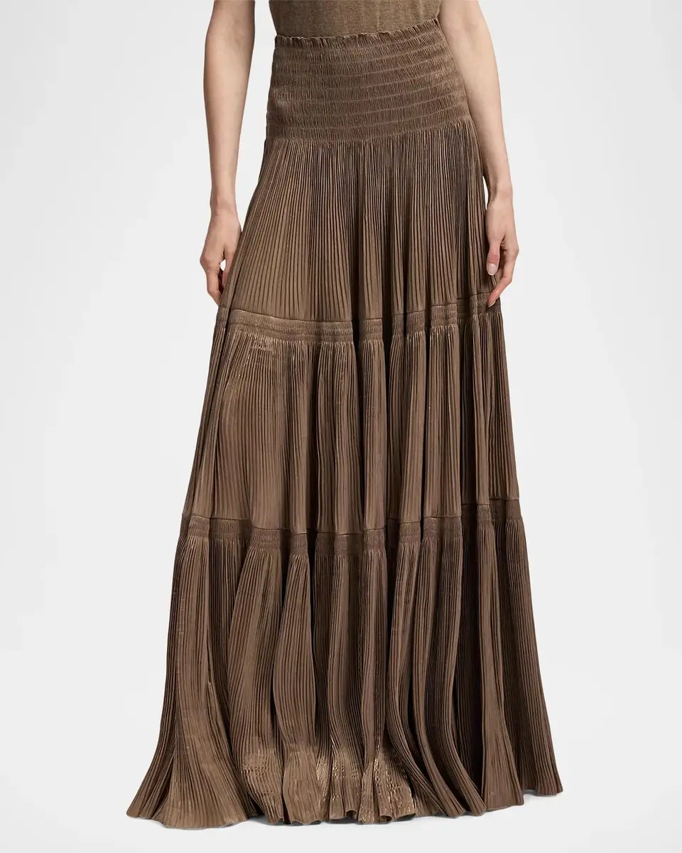 Ralph Lauren Collection Adeena Pleated Lamé Maxiskirt | Thumbnail 4 Ralph Lauren Collection Adeena Pleated Lamé Maxiskirt | Thumbnail 4