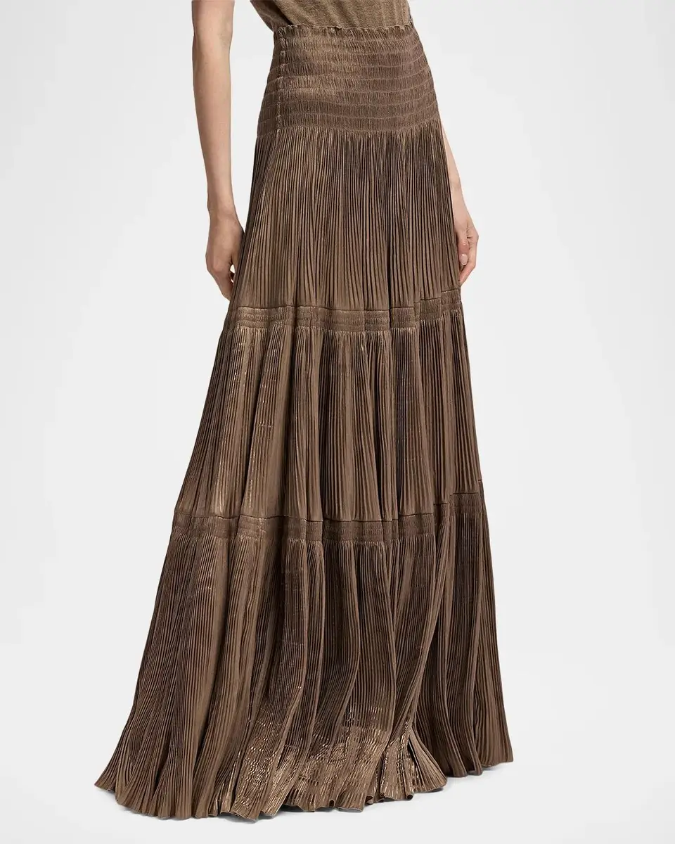 Ralph Lauren Collection Adeena Pleated Lamé Maxiskirt | Thumbnail 6 Ralph Lauren Collection Adeena Pleated Lamé Maxiskirt | Thumbnail 6