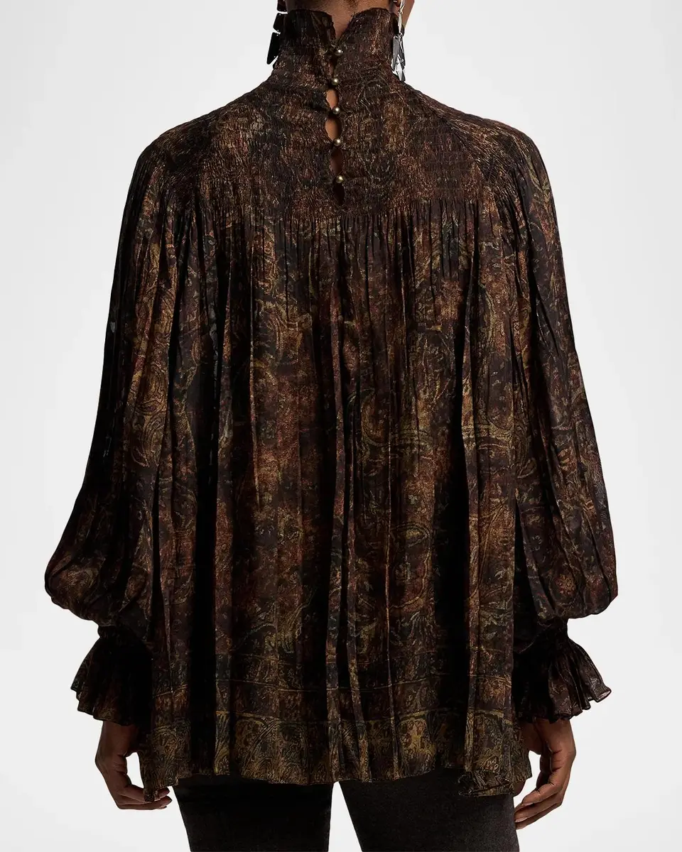 Ralph Lauren Collection Maddison Paisley Fil Coupé Top | Thumbnail 3