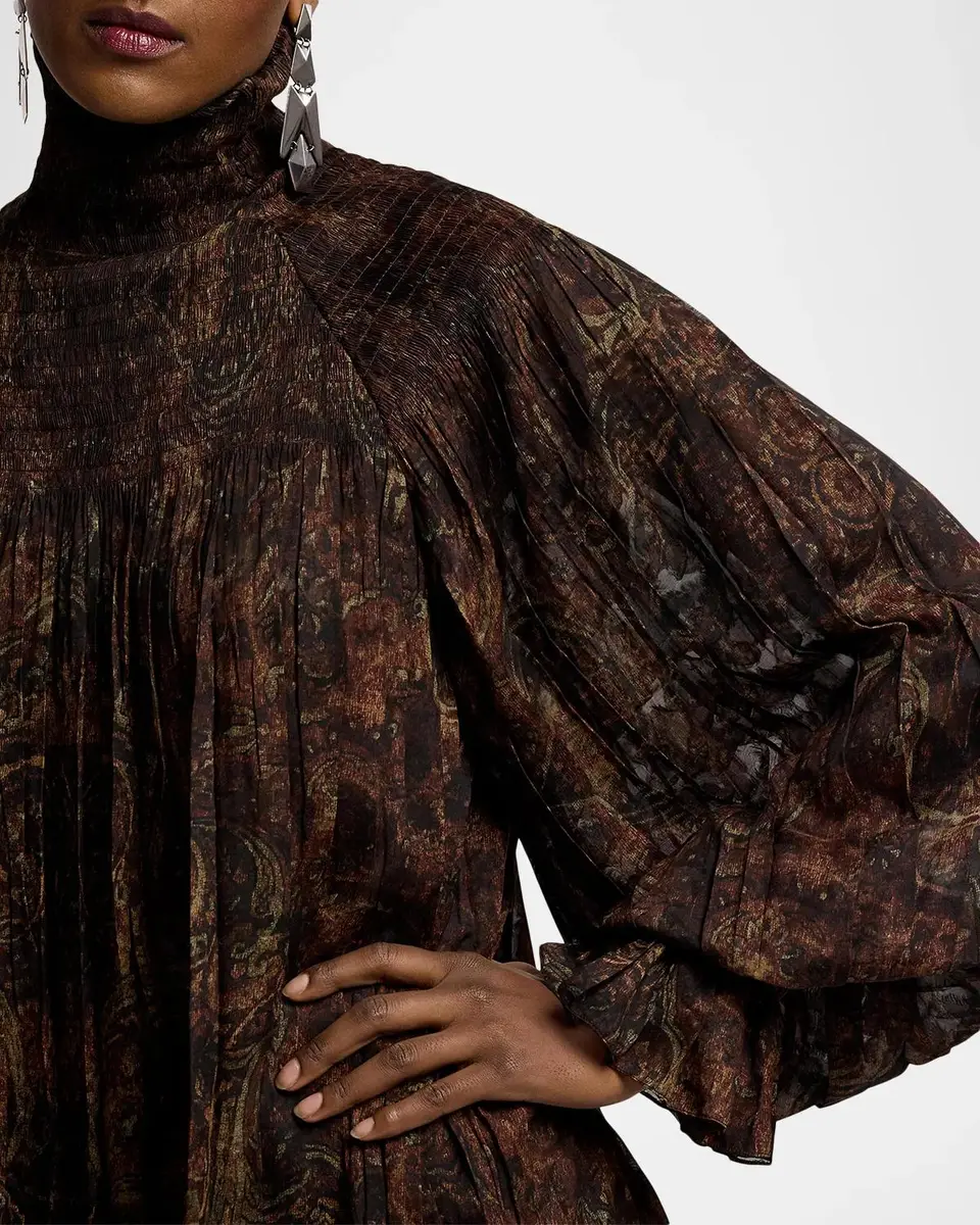 Ralph Lauren Collection Maddison Paisley Fil Coupé Top | Thumbnail 5