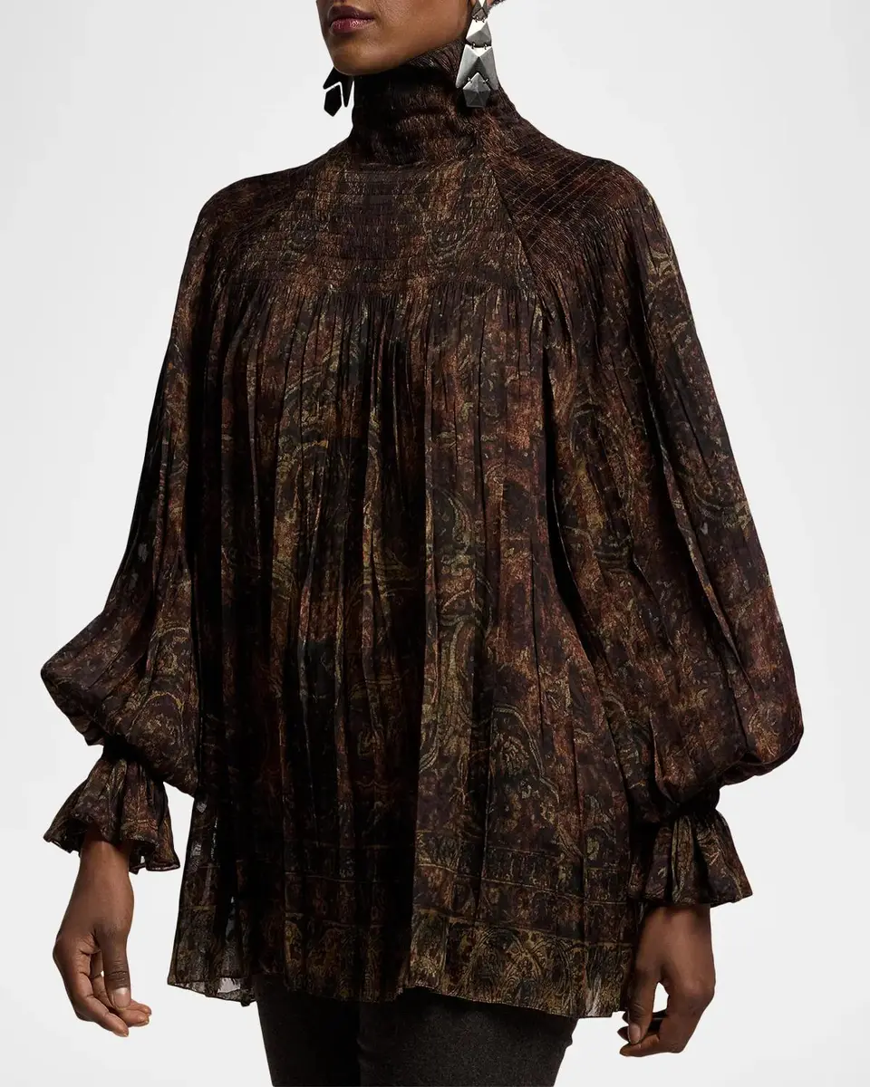 Ralph Lauren Collection Maddison Paisley Fil Coupé Top | Thumbnail 7