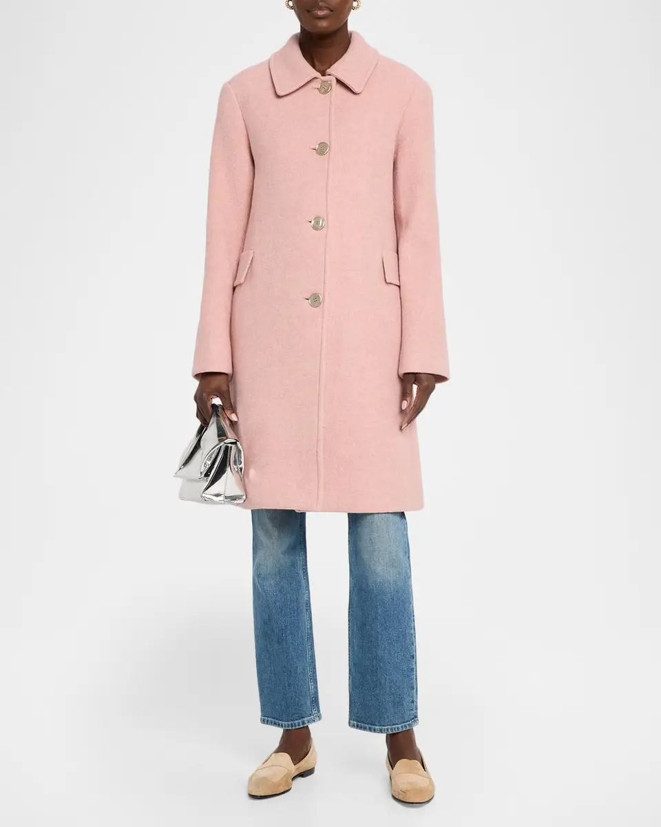 Fleurette Textured Wool-Blend Straight Coat | Thumbnail 2