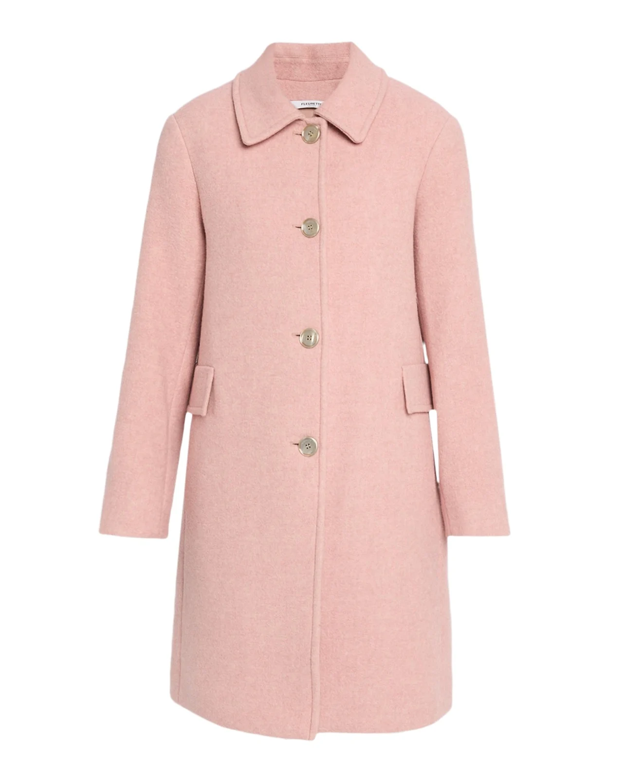 Textured Wool-Blend Straight Coat Textured Wool-Blend Straight Coat