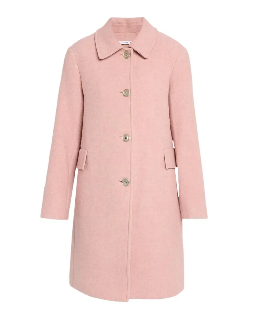 Fleurette Textured Wool-Blend Straight Coat