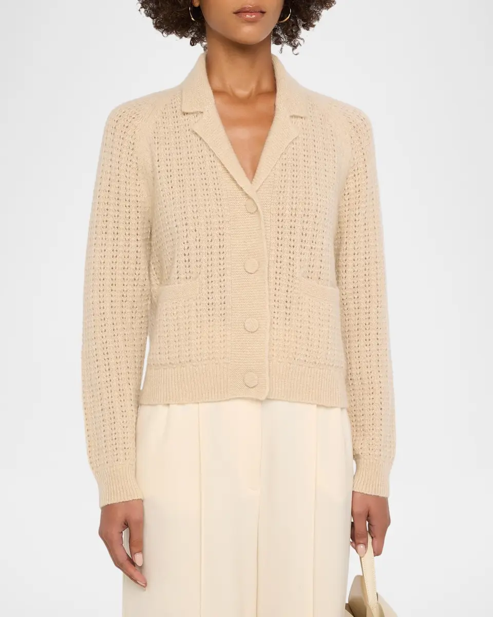 TSE Cashmere Cashmere Pointelle-Knit Cardigan | Thumbnail 4 TSE Cashmere Cashmere Pointelle-Knit Cardigan | Thumbnail 4