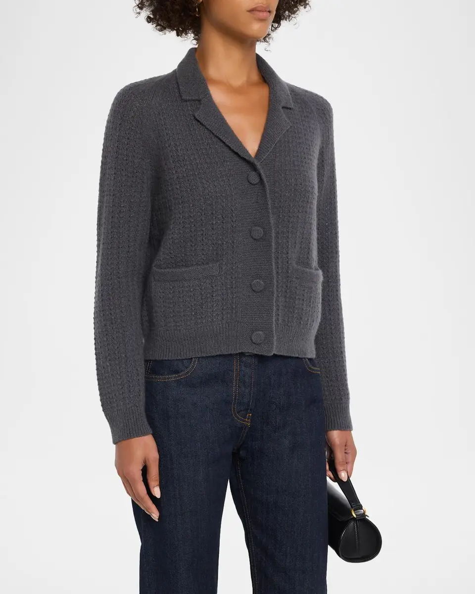 TSE Cashmere Cashmere Pointelle-Knit Cardigan | Thumbnail 4 TSE Cashmere Cashmere Pointelle-Knit Cardigan | Thumbnail 4