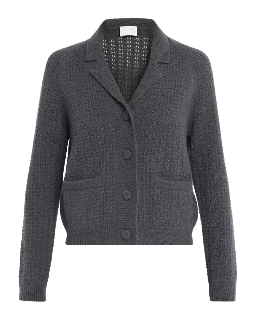 TSE Cashmere Cashmere Pointelle-Knit Cardigan