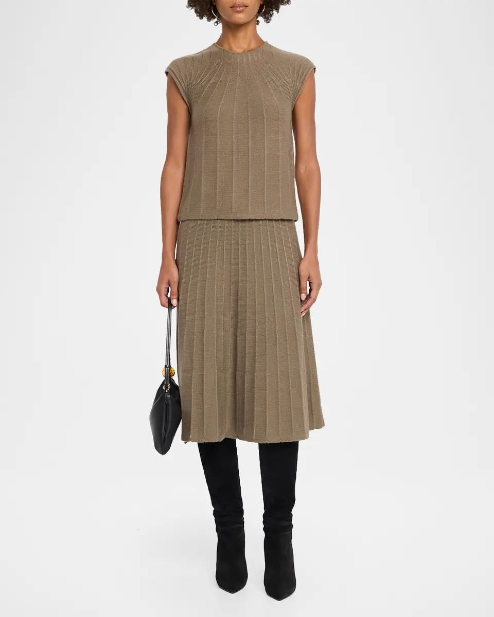 TSE Cashmere Sheer Pinstripe A-Line Midi Skirt | Thumbnail 2 TSE Cashmere Sheer Pinstripe A-Line Midi Skirt | Thumbnail 2