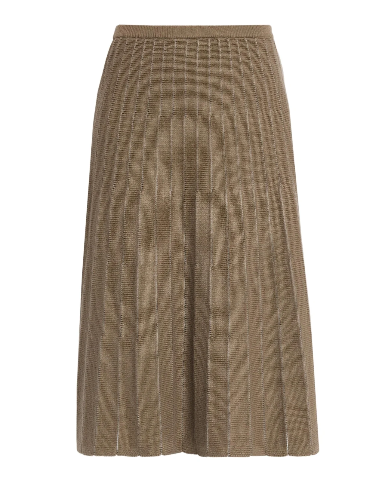 TSE Cashmere Sheer Pinstripe A-Line Midi Skirt