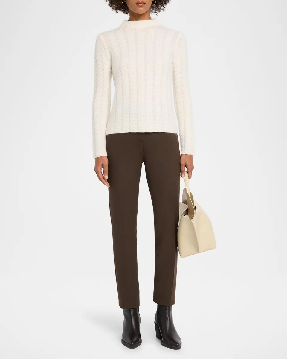 TSE Cashmere Cashmere Cable-Stitch Mock Turtleneck Sweater | Thumbnail 2 TSE Cashmere Cashmere Cable-Stitch Mock Turtleneck Sweater | Thumbnail 2