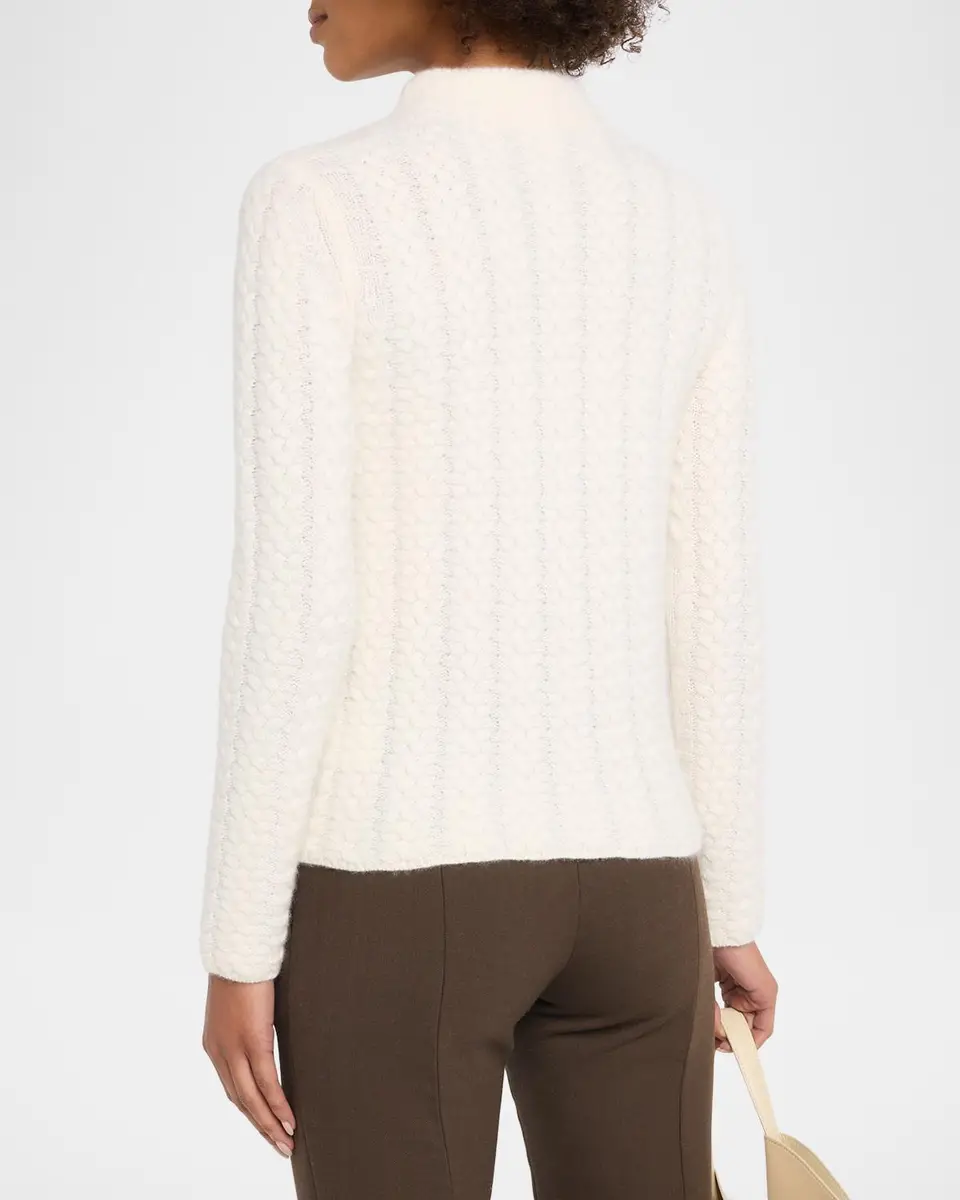 TSE Cashmere Cashmere Cable-Stitch Mock Turtleneck Sweater | Thumbnail 3 TSE Cashmere Cashmere Cable-Stitch Mock Turtleneck Sweater | Thumbnail 3