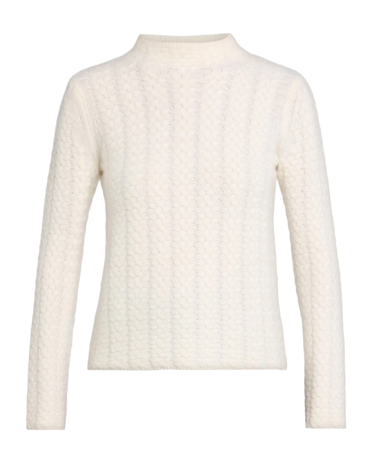 Cashmere Cable-Stitch Mock Turtleneck Sweater