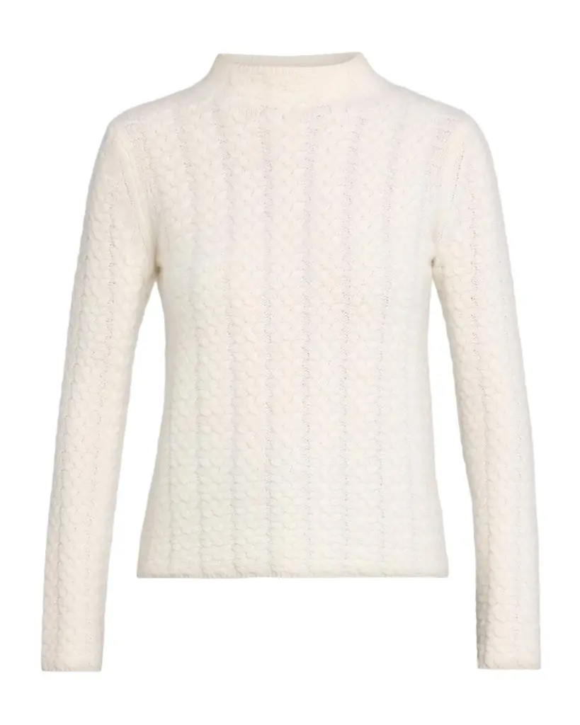 TSE Cashmere Cashmere Cable-Stitch Mock Turtleneck Sweater
