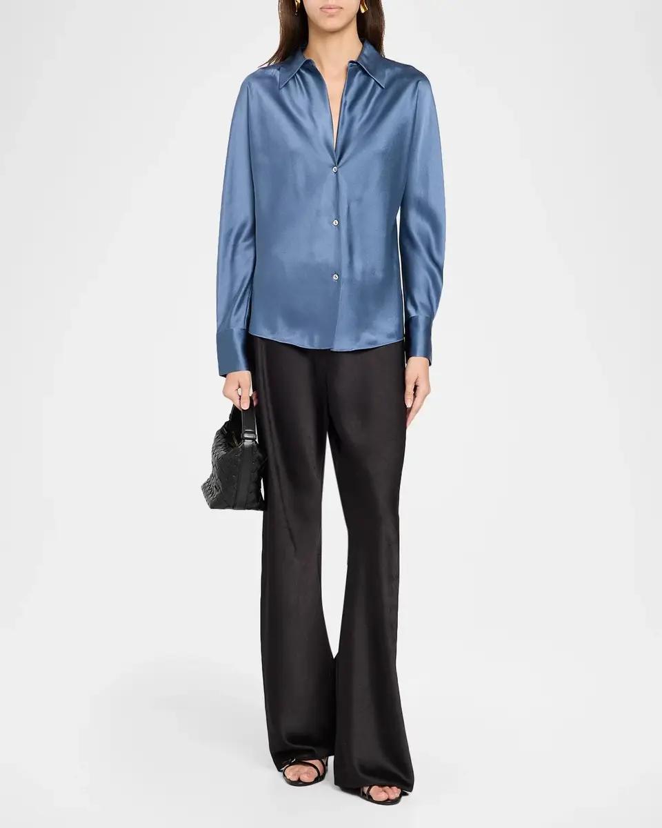 Vince Bias Silk Long-Sleeve Blouse | Thumbnail 2 Vince Bias Silk Long-Sleeve Blouse | Thumbnail 2