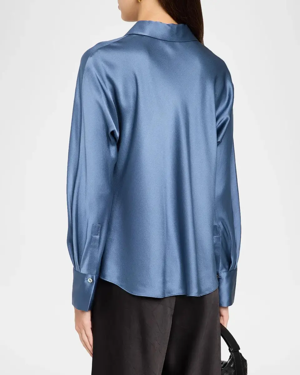 Vince Bias Silk Long-Sleeve Blouse | Thumbnail 3 Vince Bias Silk Long-Sleeve Blouse | Thumbnail 3