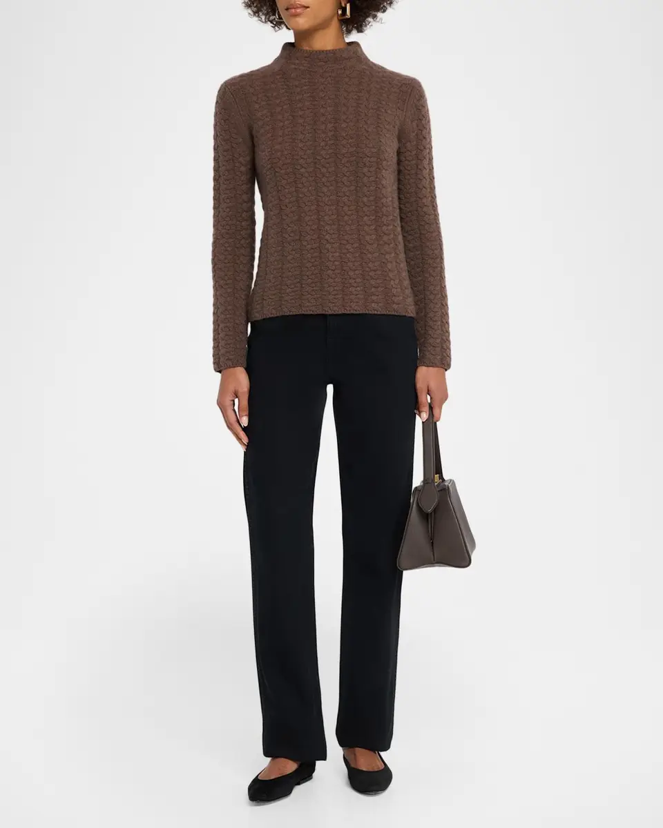 TSE Cashmere Cashmere Cable-Stitch Mock Turtleneck Sweater | Thumbnail 2 TSE Cashmere Cashmere Cable-Stitch Mock Turtleneck Sweater | Thumbnail 2